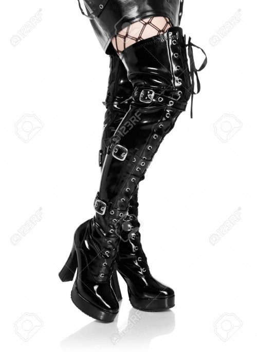 Boots-in-gothic-style-isolated-on-white